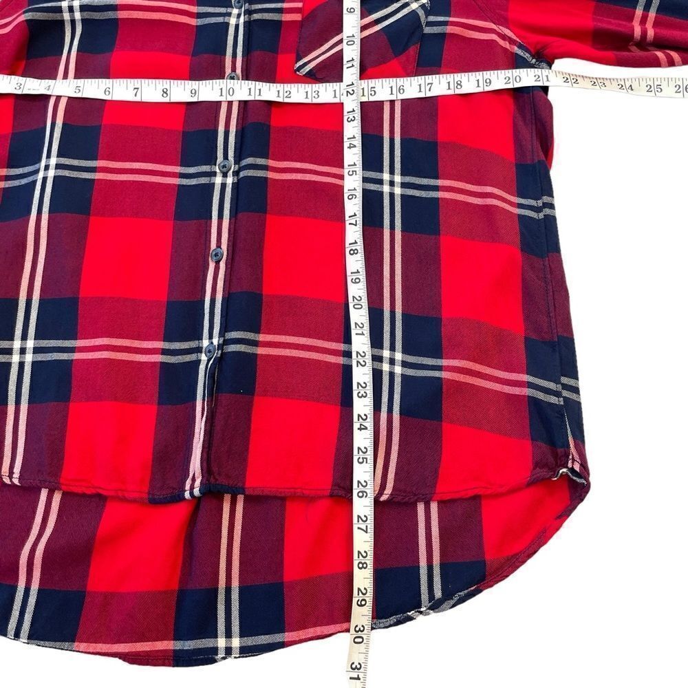Woolrich Rayon Red Festive Plaid‎ Print Button Down Blouse, XL - Picture 7 of 9